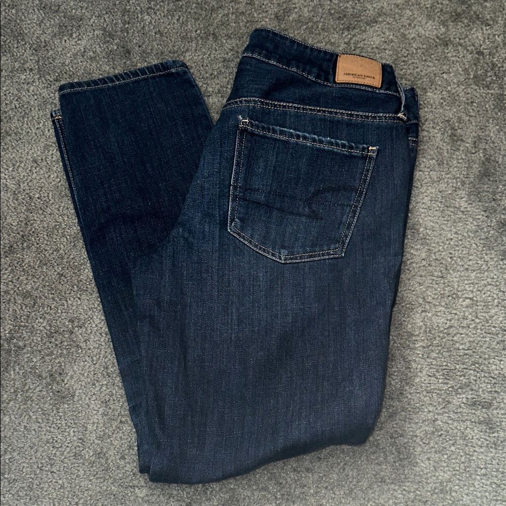American Eagle Outfitters Women's Dark Blue Straight Jeans